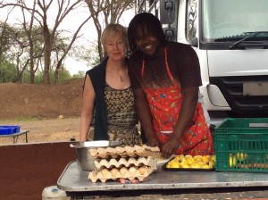 Margaret and Doli getting breakfast ready.